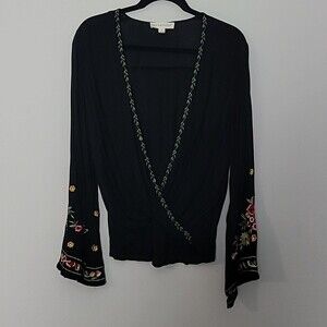 Lovestitch Bell Sleeve Faux Wrap Top S Whimsi Bohemian Indie
